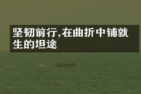 坚韧前行,在曲折中铺就人生的坦途