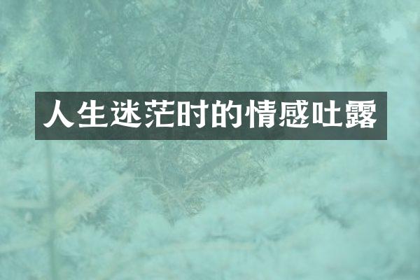 人生迷茫时的情感吐露