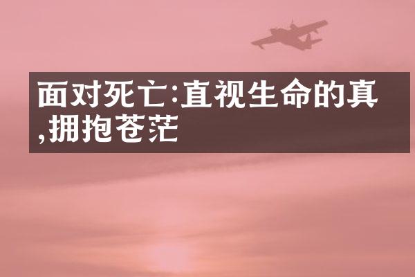 面对死亡:直视生命的真相,拥抱苍茫