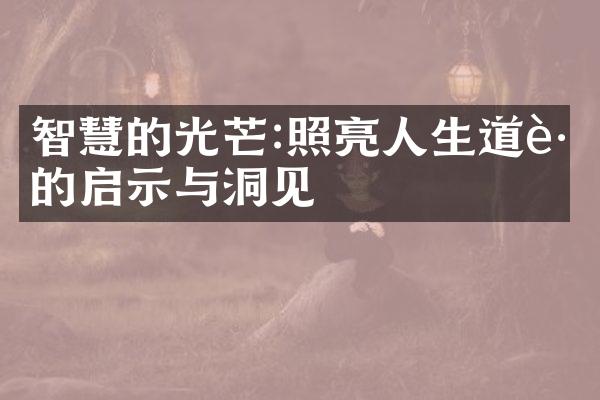 智慧的光芒:照亮人生道路的启示与洞见