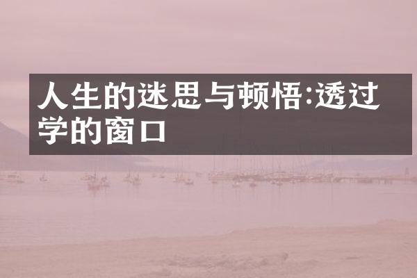 人生的迷思与顿悟:透过哲学的窗口