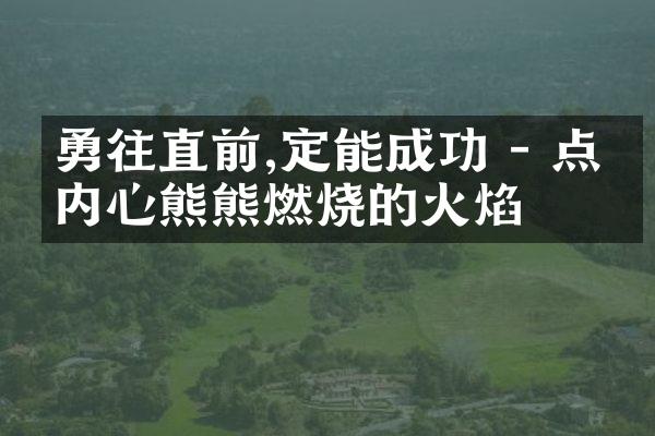 勇往直前,定能成功 - 点亮内心熊熊燃烧的火焰