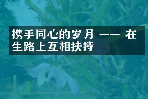 携手同心的岁月 —— 在人生路上互相扶持