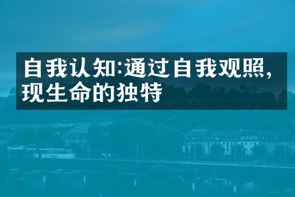 自我认知:通过自我观照,发现生命的独特