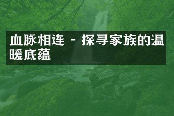 血脉相连 - 探寻家族的温暖底蕴