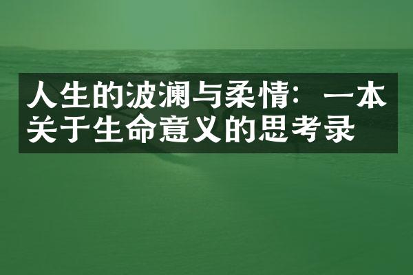 人生的波澜与柔情：一本关于生命意义的思考录