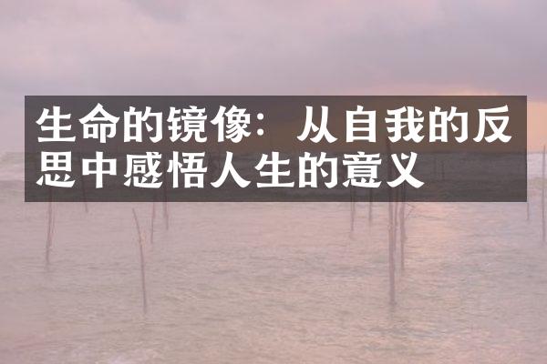 生命的镜像：从自我的反思中感悟人生的意义