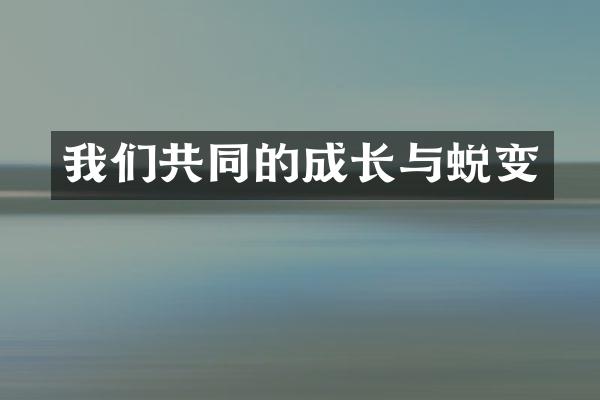 我们共同的成长与蜕变