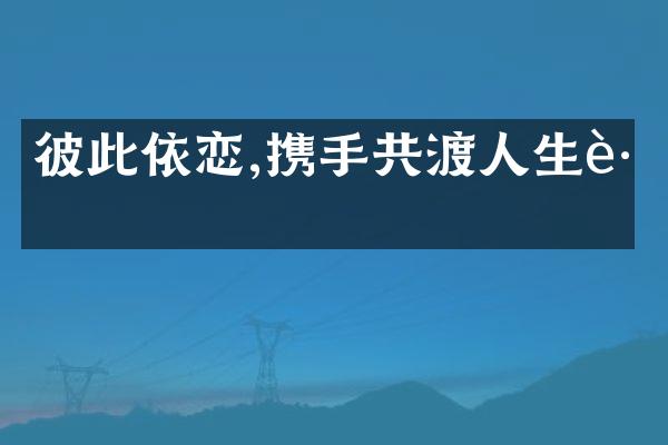 彼此依恋,携手共渡人生路