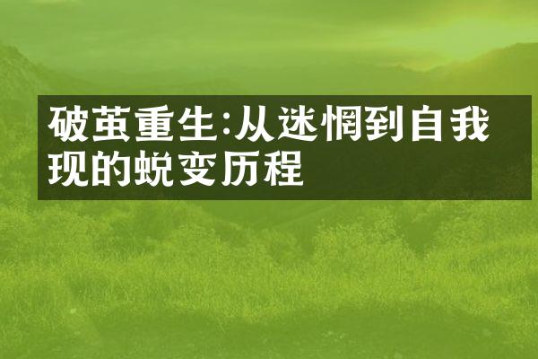 破茧重生:从迷惘到自我实现的蜕变