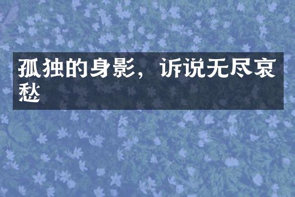 孤独的身影，诉说无尽哀愁