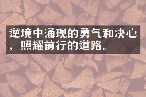 逆境中涌现的勇气和决心，照耀前行的道路。