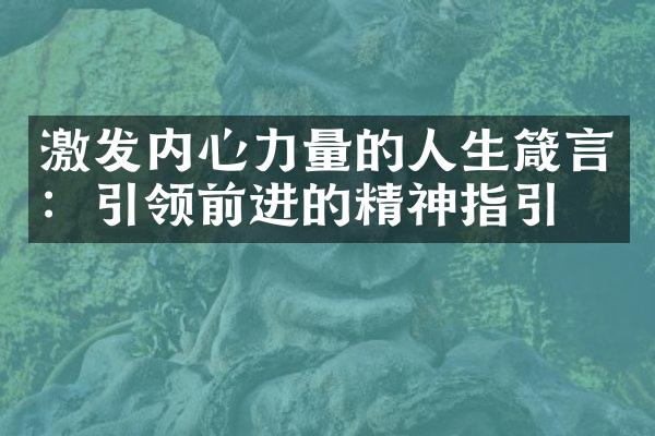 激发内心力量的人生箴言：引领前进的精神指引