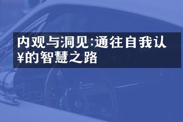 内观与洞见:通往自我认知的智慧之路