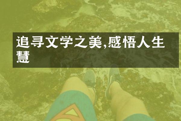 追寻文学之美,感悟人生智慧