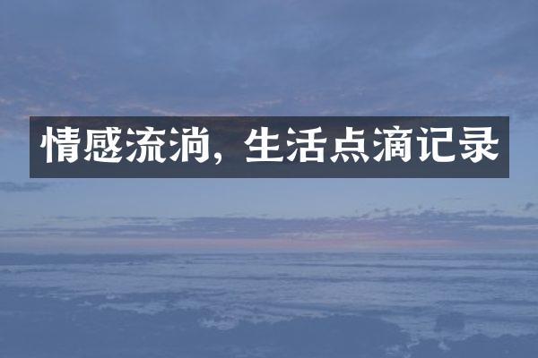 情感流淌, 生活点滴记录