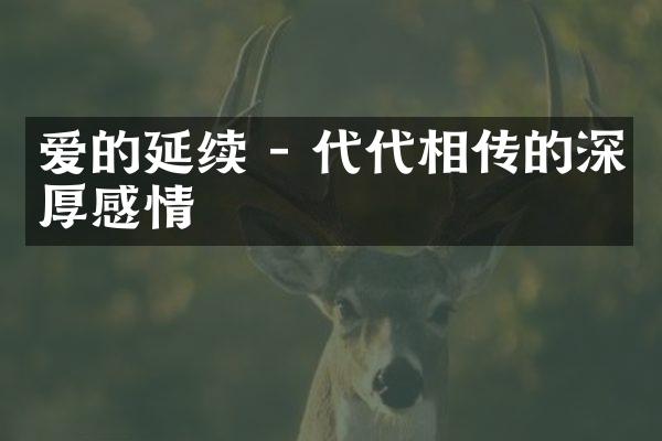 爱的延续 - 代代相传的深厚感情