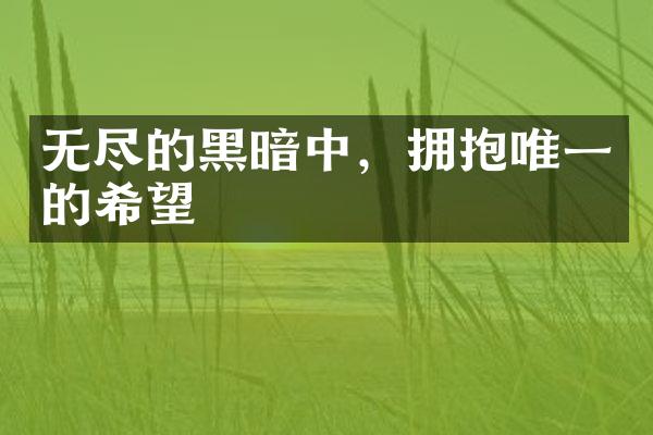 无尽的黑暗中，拥抱唯一的希望