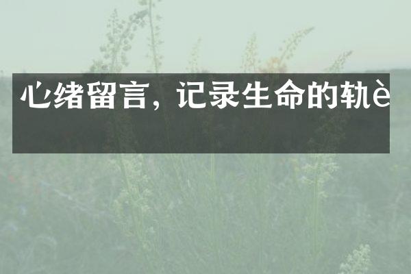 心绪留言, 记录生命的轨迹