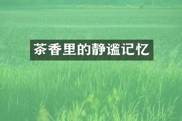 茶香里的静谧记忆