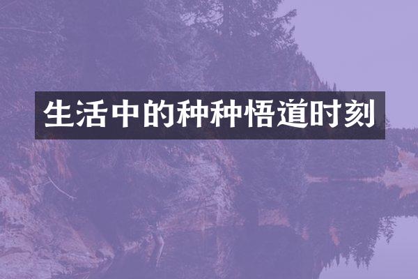 生活中的种种悟道时刻