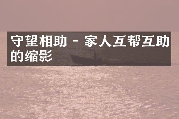 守望相助 - 家人互帮互助的缩影
