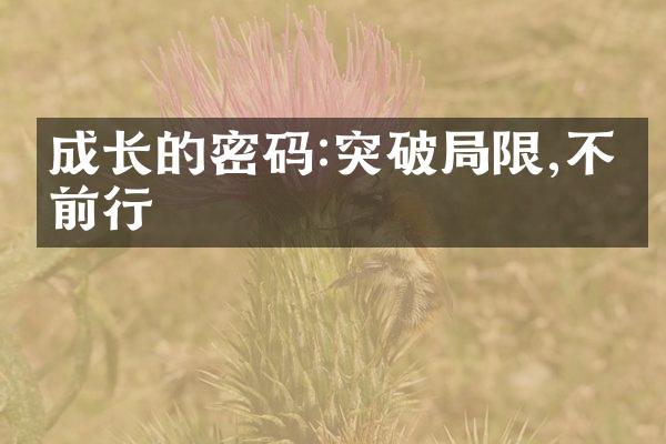 成长的密码:突破限,不断前行