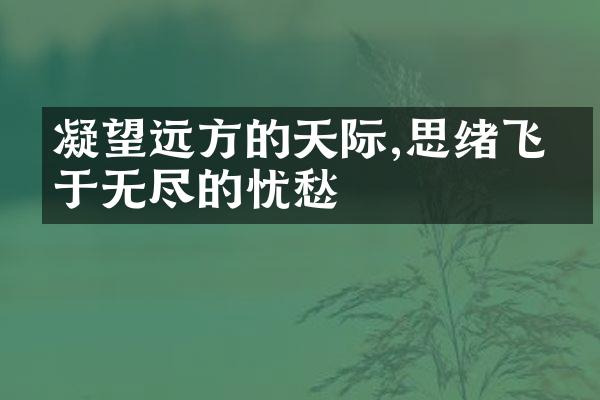 凝望远方的天际,思绪飞散于无尽的忧愁
