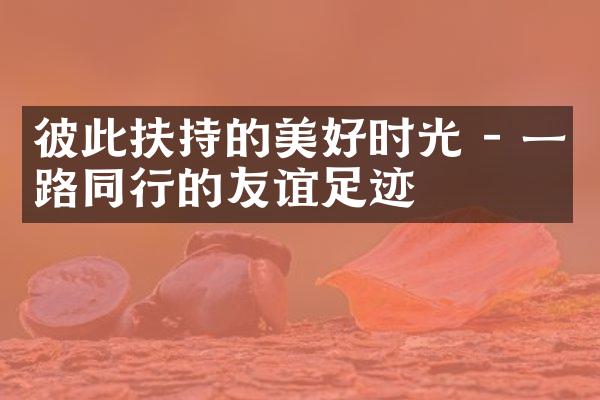 彼此扶持的美好时光 - 同行的友谊足迹