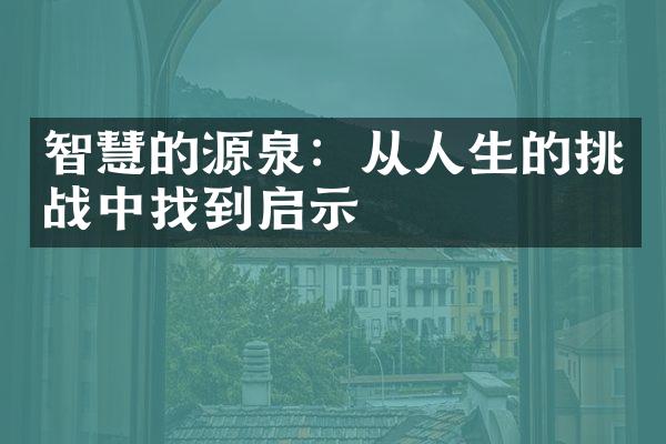 智慧的源泉：从人生的挑战中找到启示