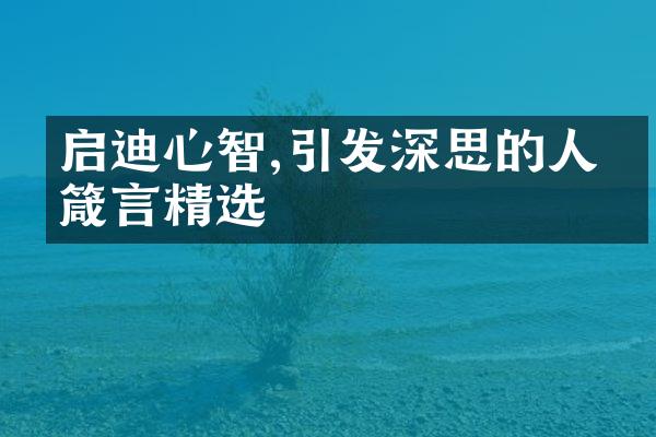 启迪心智,引发深思的人生箴言精选
