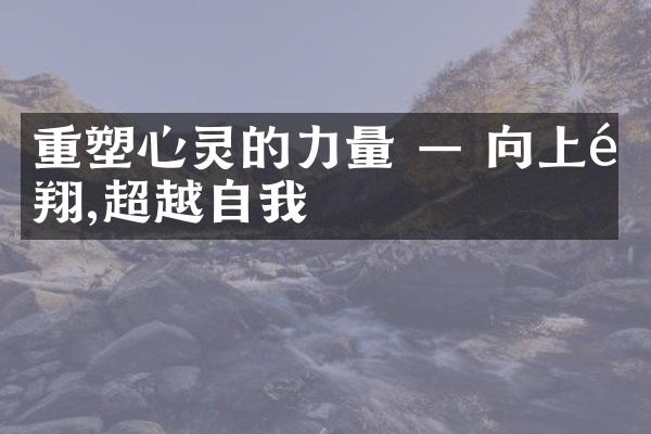 重塑心灵的力量 &mdash; 向上飞翔,超越自我
