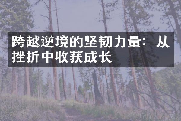 跨越逆境的坚韧力量：从挫折中收获成长