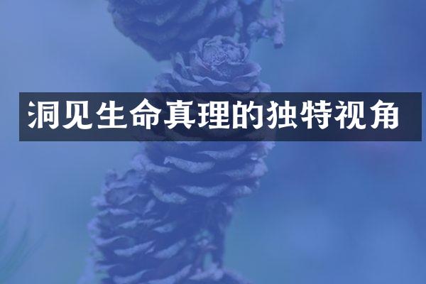 洞见生命真理的独特视角