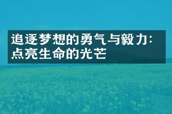 追逐梦想的勇气与毅力：点亮生命的光芒