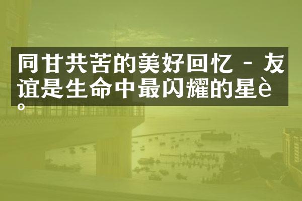 同甘共苦的美好回忆 - 友谊是生命中最闪耀的星辰