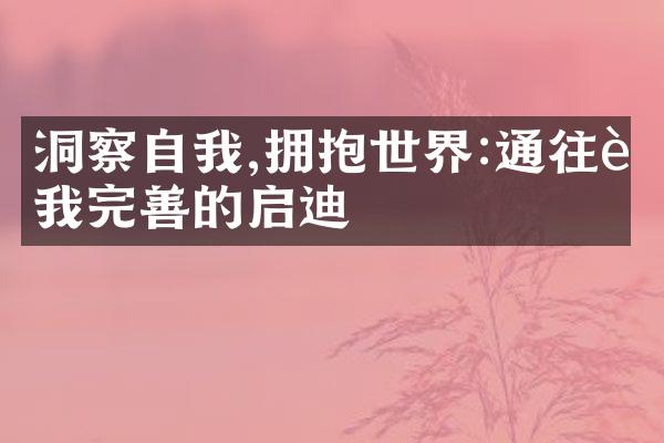 洞察自我,拥抱世界:通往自我完善的启迪