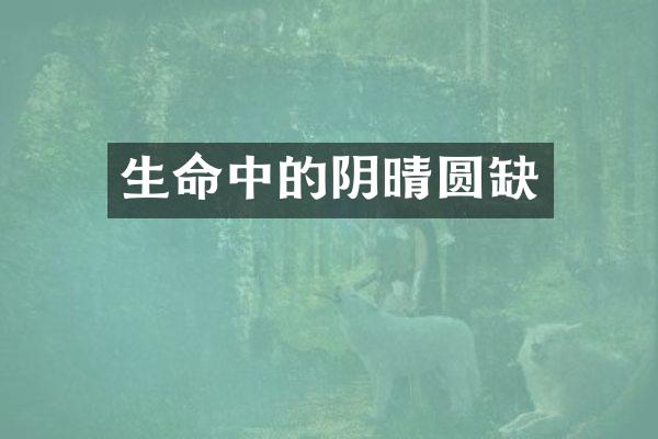 生命中的阴晴圆缺