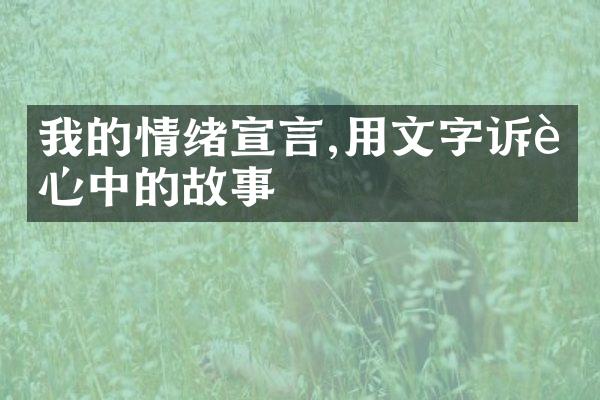 我的情绪宣言,用文字诉说心中的故事