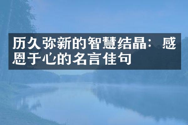 历久弥新的智慧结晶：感恩于心的名言佳句