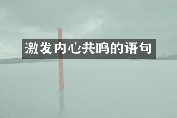 激发内心共鸣的语句