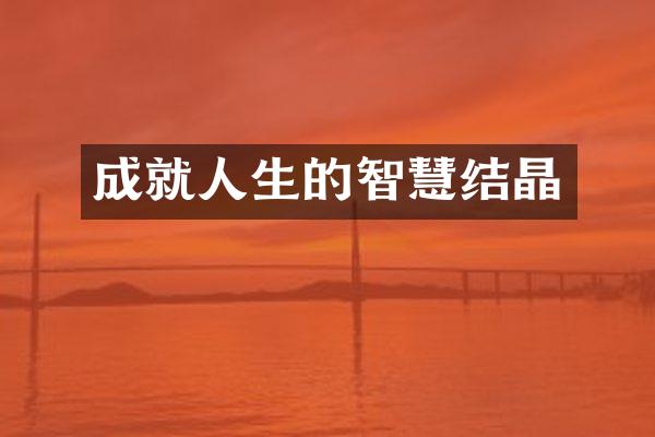 成就人生的智慧结晶