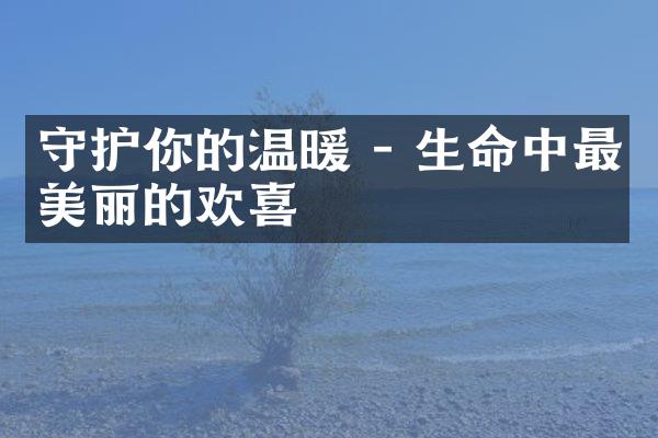守护你的温暖 - 生命中最美丽的欢喜