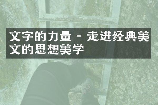 文字的力量 - 走进经典美文的思想美学