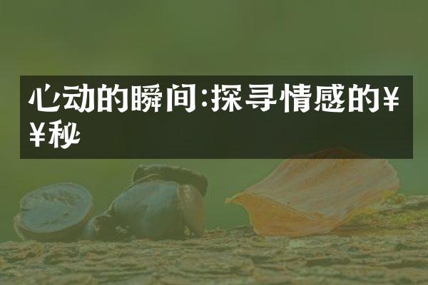 心动的瞬间:探寻情感的奥秘