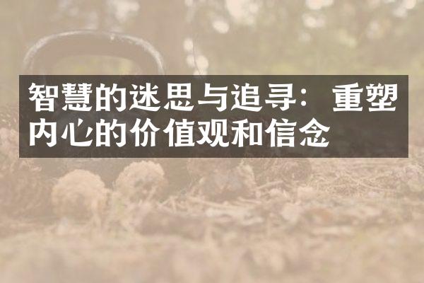智慧的迷思与追寻：重塑内心的和信念