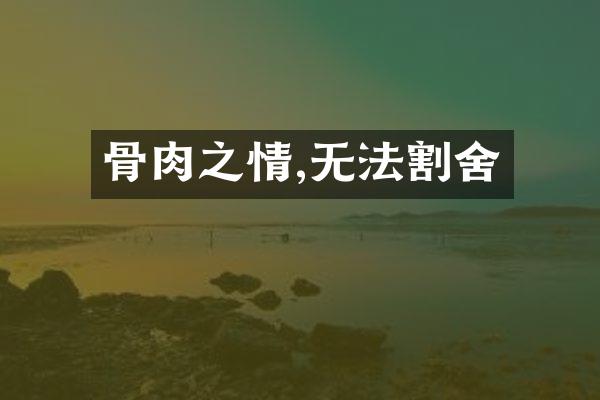 骨肉之情,无法割舍