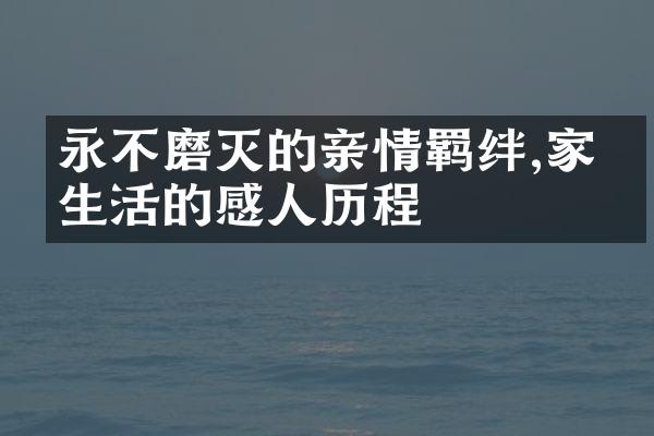 永不磨灭的亲情羁绊,家庭生活的感人