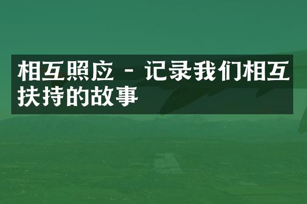 相互照应 - 记录我们相互扶持的故事