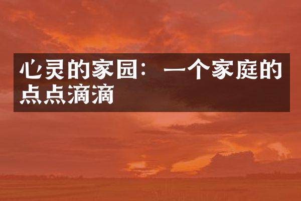 心灵的家园：一个家庭的点点滴滴